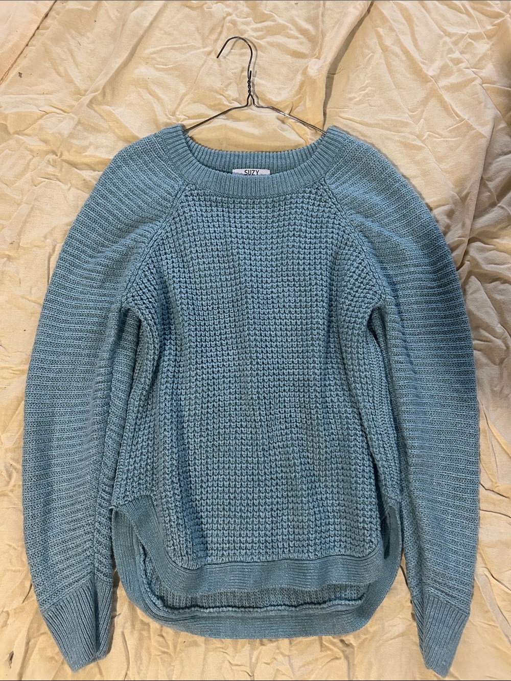 Suzy Shier Light Teal Crewneck Sweater
